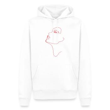 Line Art weibliche Silhouette Weibliche Gesichter Gesicht - Männer Premium Bio Hoodie - Weiß - Vorne - Nico (187cm)