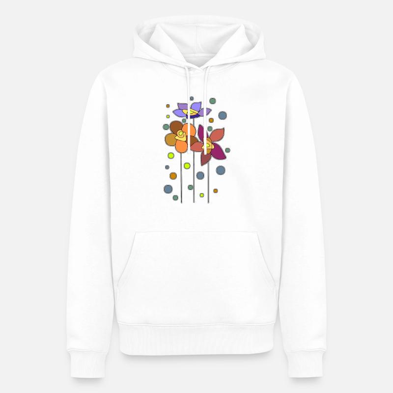 Blumen - Männer Premium Bio Hoodie - Weiß