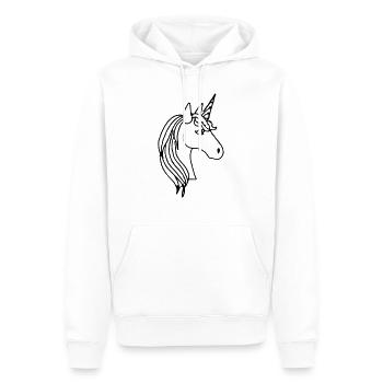 Unicorn Illustration Line Art Gift Idea - Men’s Premium Organic Hoodie - white - Front - Nico (187cm)