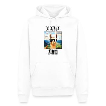 Cadeau de portrait de lama - Sweat à capuche Premium bio Homme - blanc - Devant - Nico (187cm)