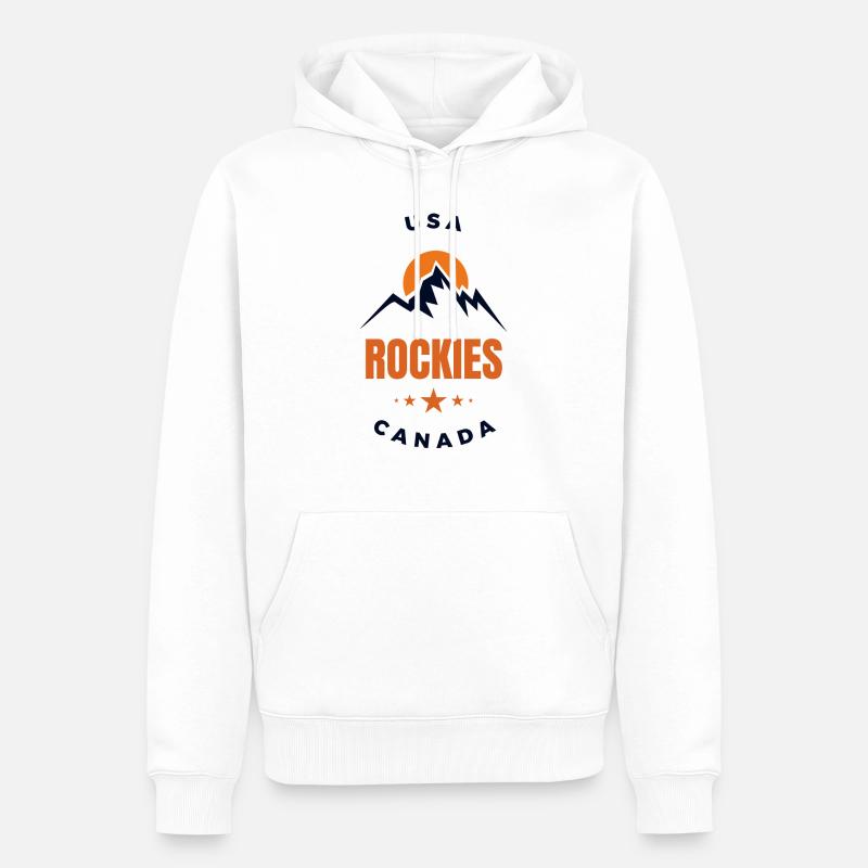 Rockies - Sweat à capuche Premium bio Homme - blanc