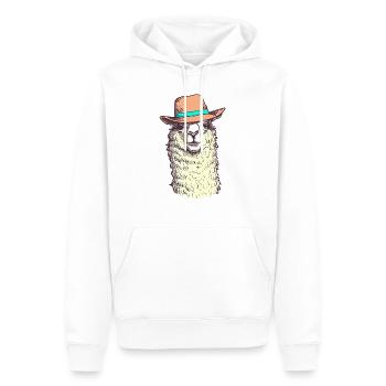 Lustiges Hut-Lama - Männer Premium Bio Hoodie - Weiß - Vorne - Nico (187cm)