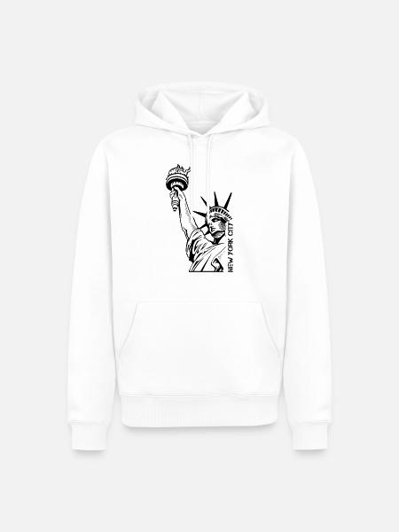 New York City - Männer Premium Bio Hoodie - Weiß