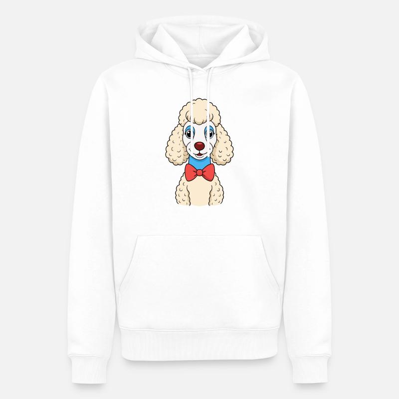 Caniche élégant avec noeud papillon - Sweat à capuche Premium bio Homme - blanc