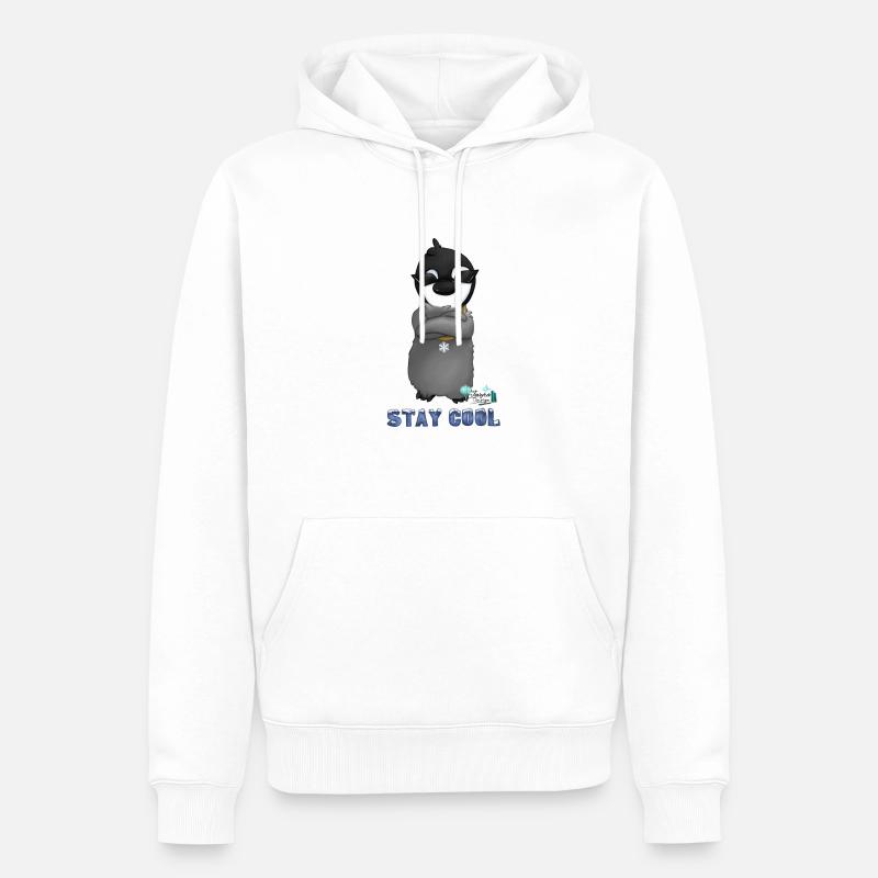 Pinguin Cool - Männer Premium Bio Hoodie - Weiß