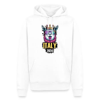 Italien 2024 Alpaka Party Urlaub - Männer Premium Bio Hoodie - Weiß - Vorne - Nico (187cm)
