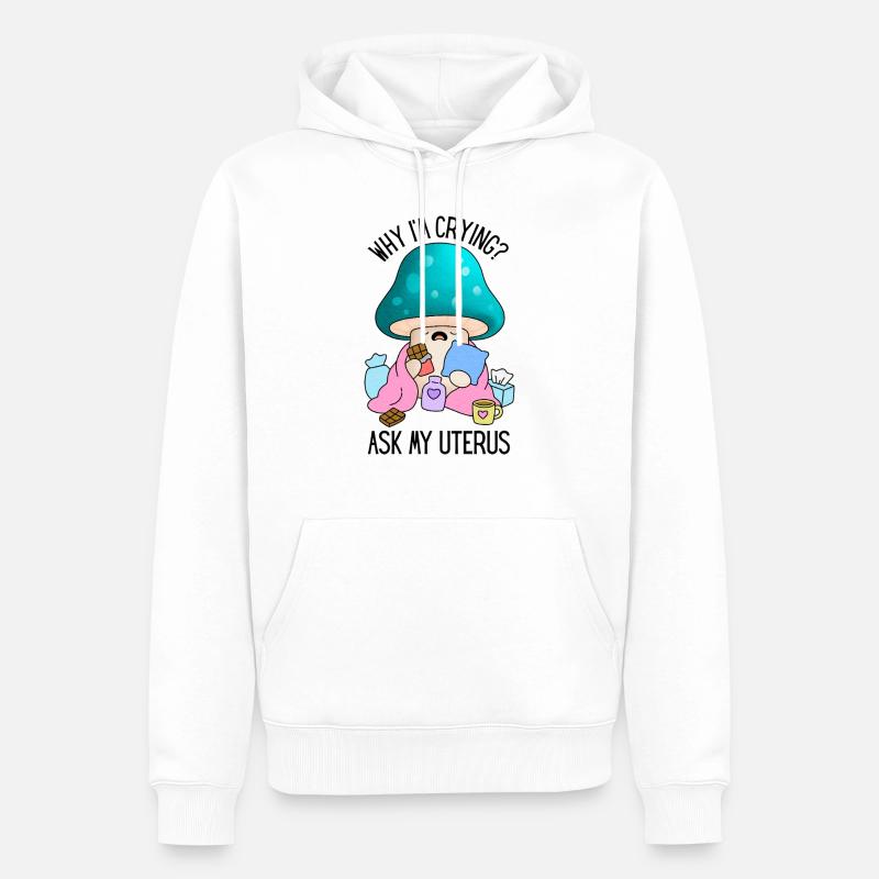 Lustiges Mädchen Problem Periode Kampf - Männer Premium Bio Hoodie - Weiß
