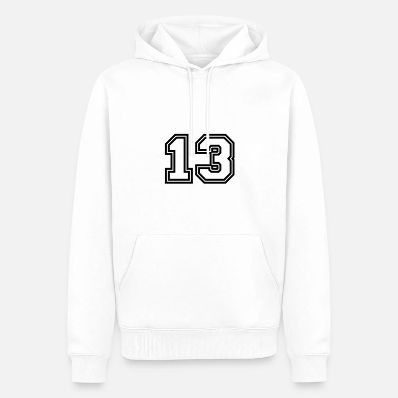 13 Symbole numérique - Sweat à capuche Premium bio Homme - blanc