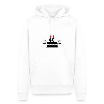 40e anniversaire - Cadeau d’anniversaire 40e - Sweat à capuche Premium bio Homme - blanc - Devant - Nico (187cm)