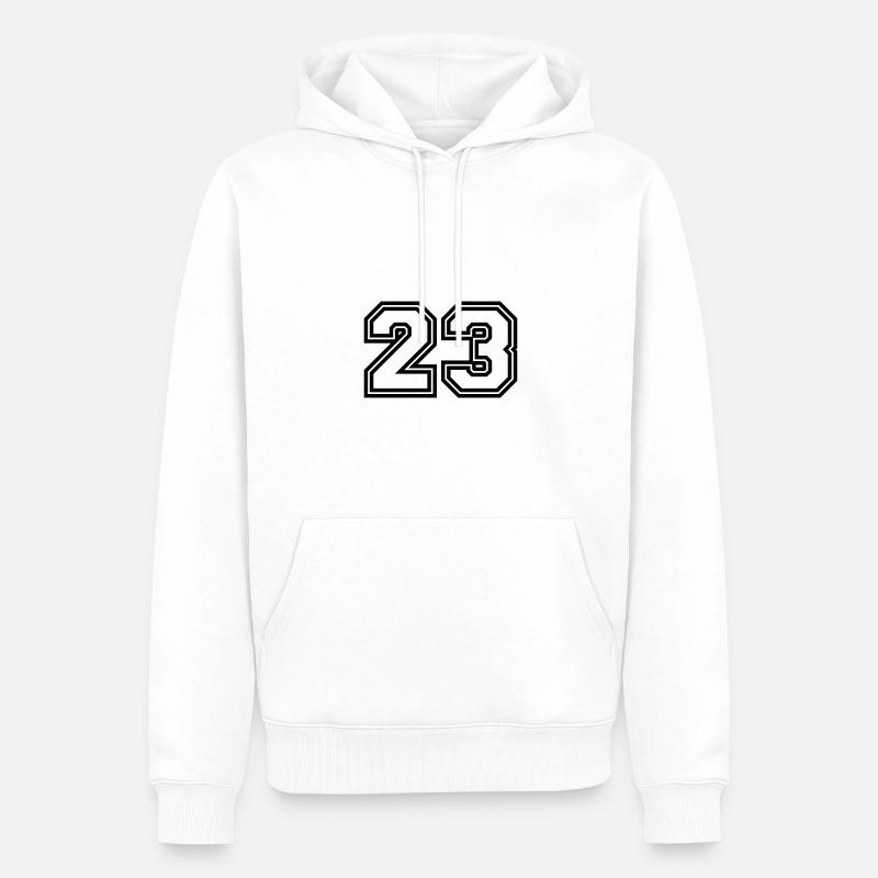 23 Symbole numérique - Sweat à capuche Premium bio Homme - blanc