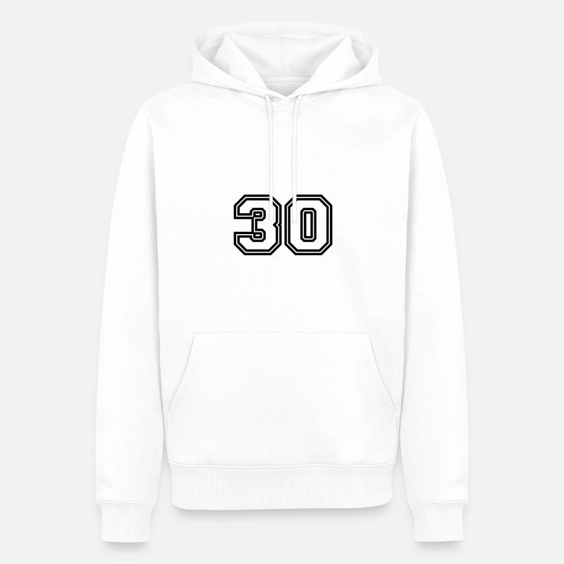 Symbole de 30 chiffres - Sweat à capuche Premium bio Homme - blanc