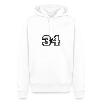 Symbole numérique 34 - Sweat à capuche Premium bio Homme - blanc - Devant - Nico (187cm)