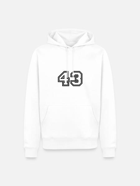 43 Symbole numérique - Sweat à capuche Premium bio Homme - blanc