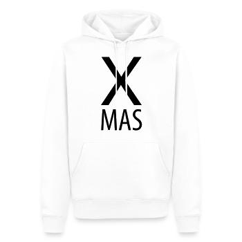 Lettrage de typographie X-MAS - Sweat à capuche Premium bio Homme - blanc - Devant - Nico (187cm)