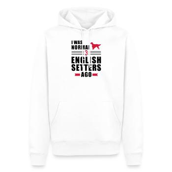 English setter - Men’s Premium Organic Hoodie - white - Front - Nico (187cm)