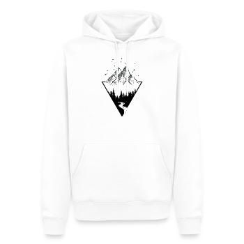 Wilderness Outside Montagnes Randonnée Triangle River Forest - Sweat à capuche Premium bio Homme - blanc - Devant - Nico (187cm)