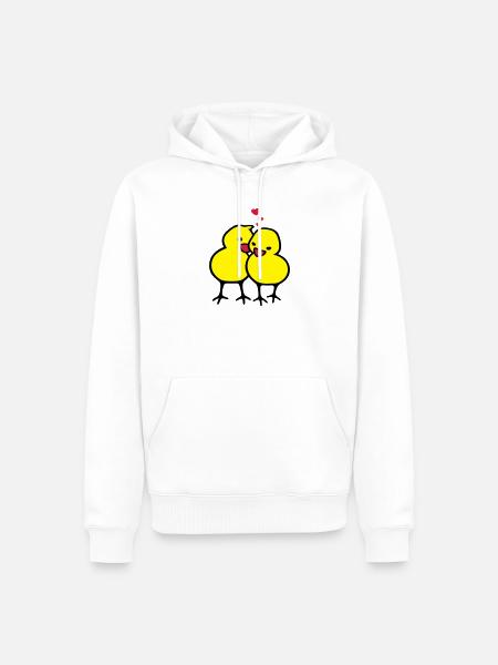 chicks in love (c) - Men’s Premium Organic Hoodie - white