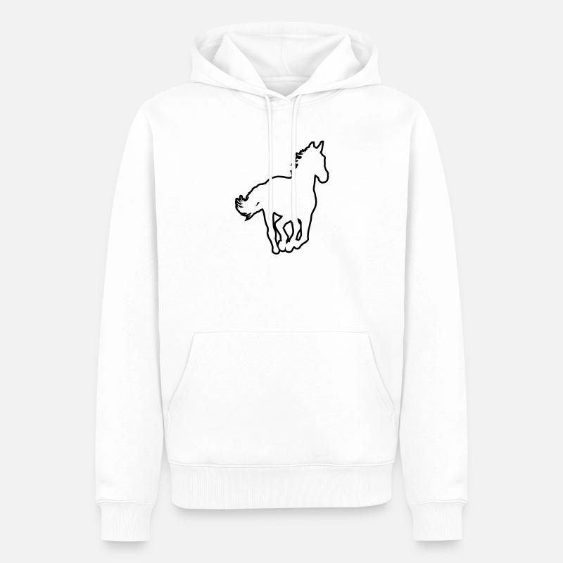 Un cheval - Sweat à capuche Premium bio Homme - blanc