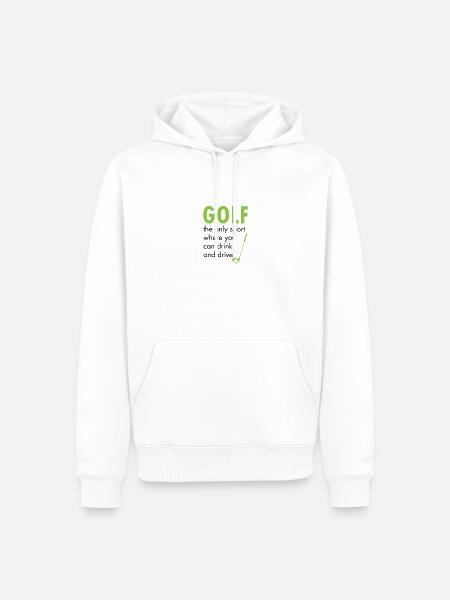 Golf golfen Golfschläger Caddy Geschenk Golfshirt - Männer Premium Bio Hoodie - Weiß