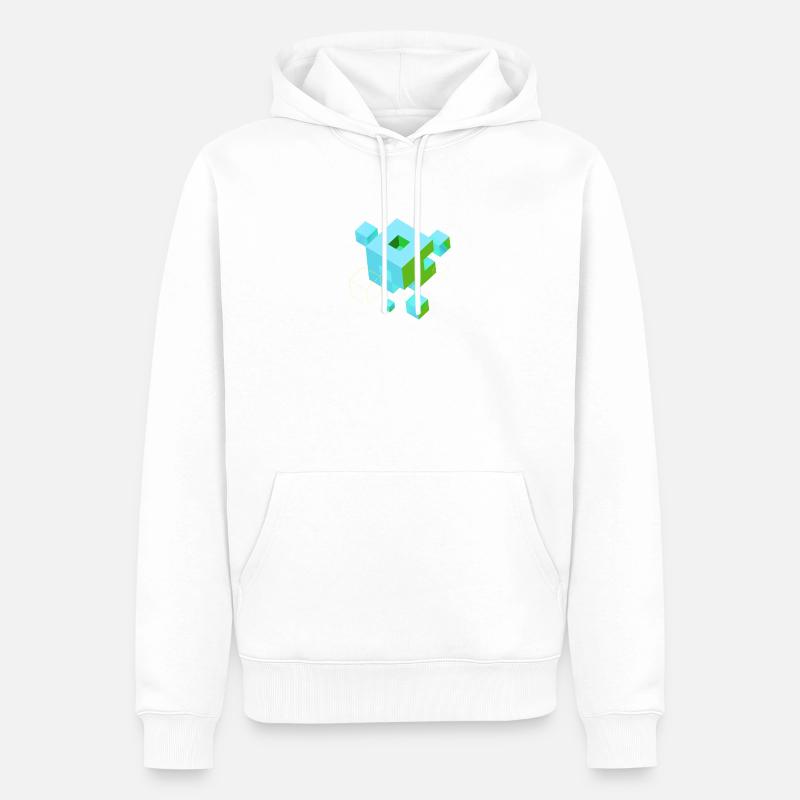 würfel pixel 3d nerd game mind craft Rubix Zauber  - Männer Premium Bio Hoodie - Weiß