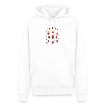 Sacrés Coeurs Mexicains # 1 - Sweat à capuche Premium bio Homme - blanc - Devant - Nico (187cm)