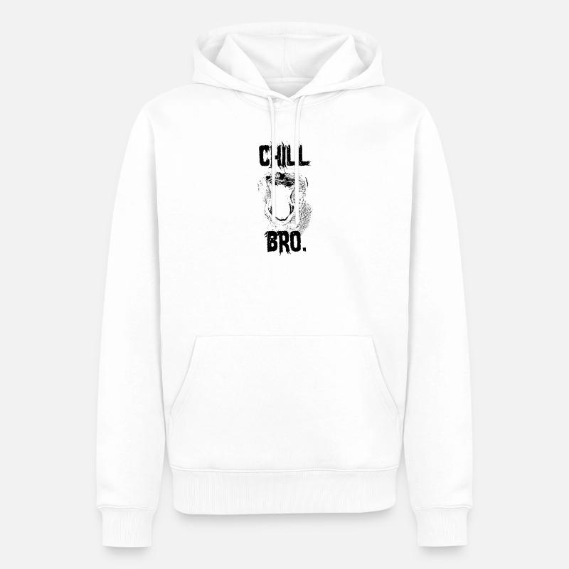Chill Bro Proboscis Monkey Gift - Sweat à capuche Premium bio Homme - blanc
