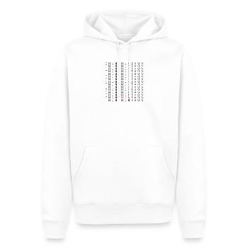 Thoune rouge typo sur noir - Sweat à capuche Premium bio Homme - blanc - Devant - Nico (187cm)