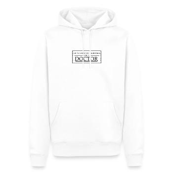 Docteur - Bien sûr que je suis classe, je suis médecin - Sweat à capuche Premium bio Homme - blanc - Devant - Nico (187cm)
