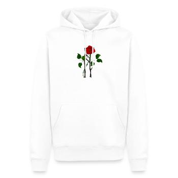 Des tentacules de rose sur la grille du forgeron - Sweat à capuche Premium bio Homme - blanc - Devant - Nico (187cm)