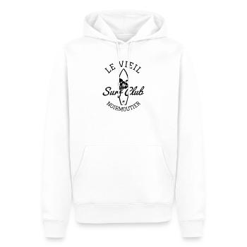 Noirmoutier le Vieil Surf Club - Sweat à capuche Premium bio Homme - blanc - Devant - Nico (187cm)