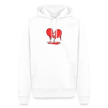 Broken heart - Men’s Premium Organic Hoodie - white - Front - Nico (187cm)