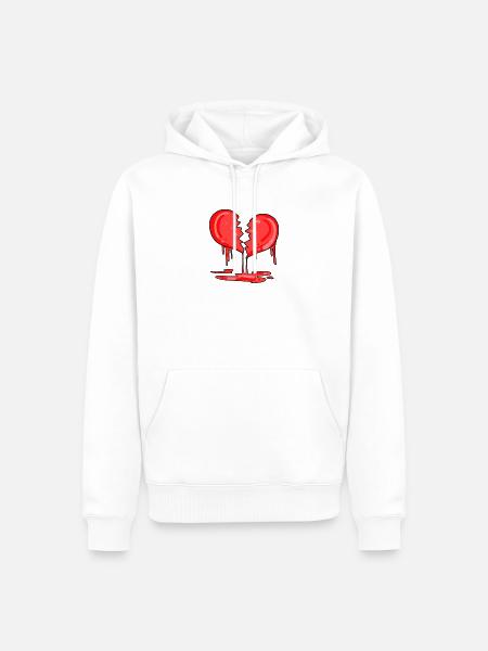 Broken heart - Men’s Premium Organic Hoodie - white