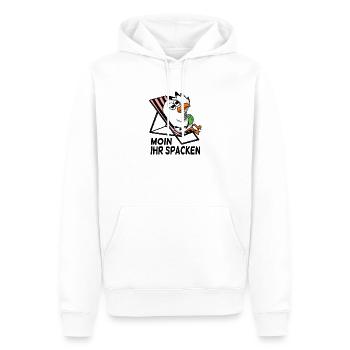 Möwe am Strand - Moin Ihr Spacken - Männer Premium Bio Hoodie - Weiß - Vorne - Nico (187cm)