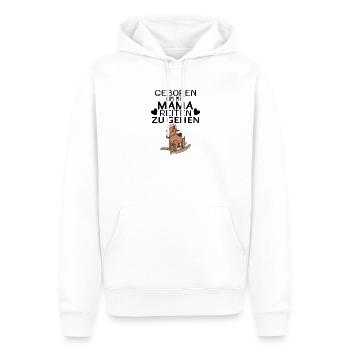 Geboren um mit Mama reiten zu gehen - Männer Premium Bio Hoodie - Weiß - Vorne - Nico (187cm)