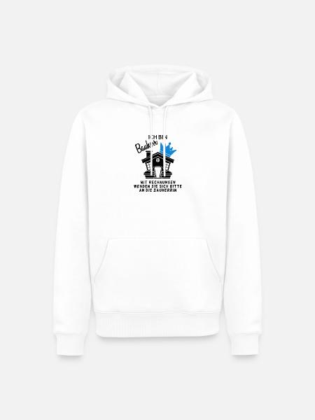 Bauherr Hausbau Baustelle Richtfest - Männer Premium Bio Hoodie - Weiß