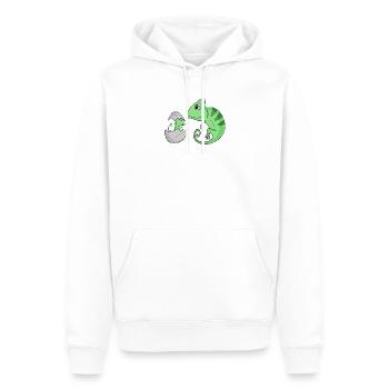 Caméléon avec bébé caméléon - Sweat à capuche Premium bio Homme - blanc - Devant - Nico (187cm)