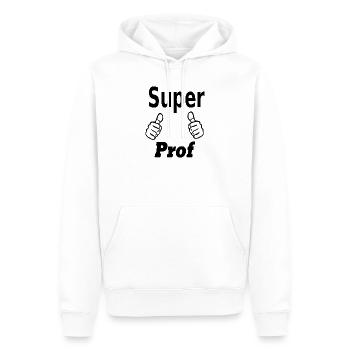 cadeau professeur - Sweat à capuche Premium bio Homme - blanc - Devant - Nico (187cm)