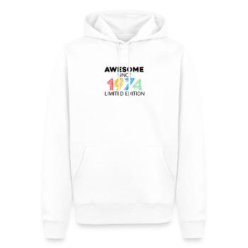Fantastique depuis 1974 - né en 1974 - Sweat à capuche Premium bio Homme - blanc - Devant - Nico (187cm)