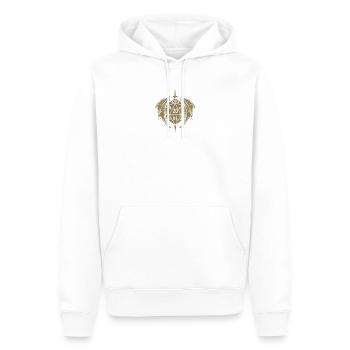 pen and paper dm cube - Men’s Premium Organic Hoodie - white - Front - Nico (187cm)