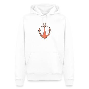 Ancre - Sweat à capuche Premium bio Homme - blanc - Devant - Nico (187cm)
