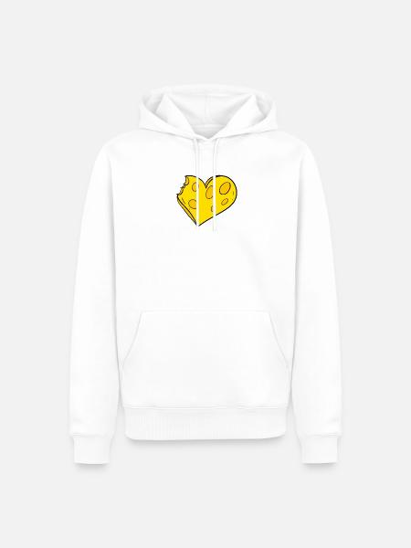 Herz aus Käse - Käse Liebe - Männer Premium Bio Hoodie - Weiß