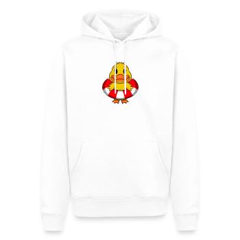 Bouée de sauvetage duck swimming - Sweat à capuche Premium bio Homme - blanc - Devant - Nico (187cm)