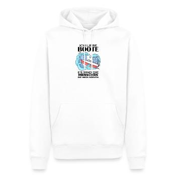 Motorboot Kapitän Bootsführerschein - Männer Premium Bio Hoodie - Weiß - Vorne - Nico (187cm)