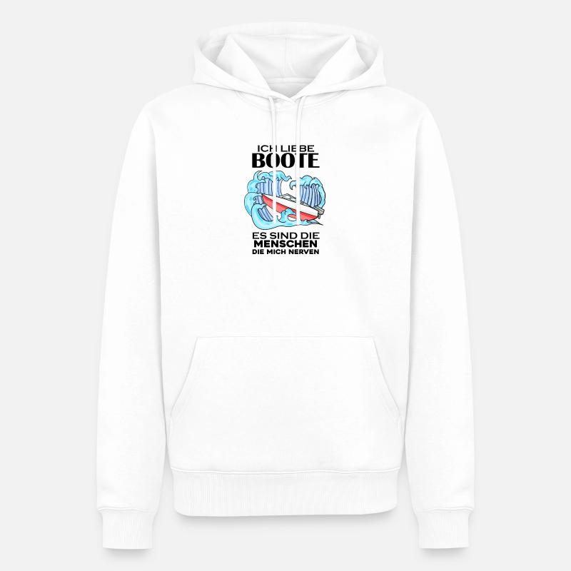Motorboot Kapitän Bootsführerschein - Männer Premium Bio Hoodie - Weiß