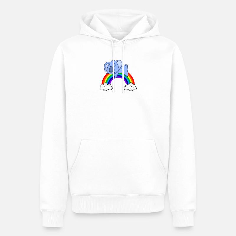 Regenbogen Koala - Männer Premium Bio Hoodie - Weiß