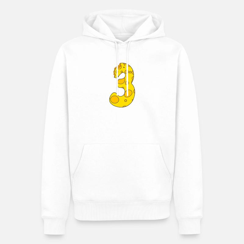 Fromage numéro 3 - Sweat à capuche Premium bio Homme - blanc