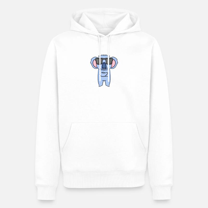 Koala avec lunettes de soleil - Sweat à capuche Premium bio Homme - blanc