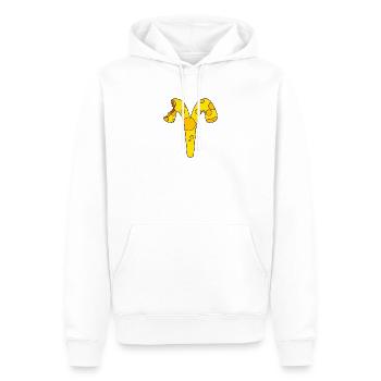 Sternzeichen Widder - Männer Premium Bio Hoodie - Weiß - Vorne - Nico (187cm)