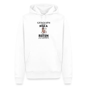 Baby - Geboren um mit Mama reiten zu gehen - Männer Premium Bio Hoodie - Weiß - Vorne - Nico (187cm)