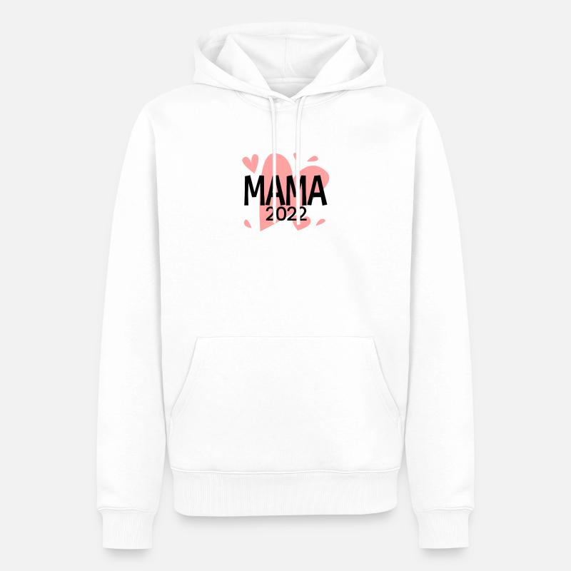 Maman 2022 Mère Grossesse Enceinte - Sweat à capuche Premium bio Homme - blanc
